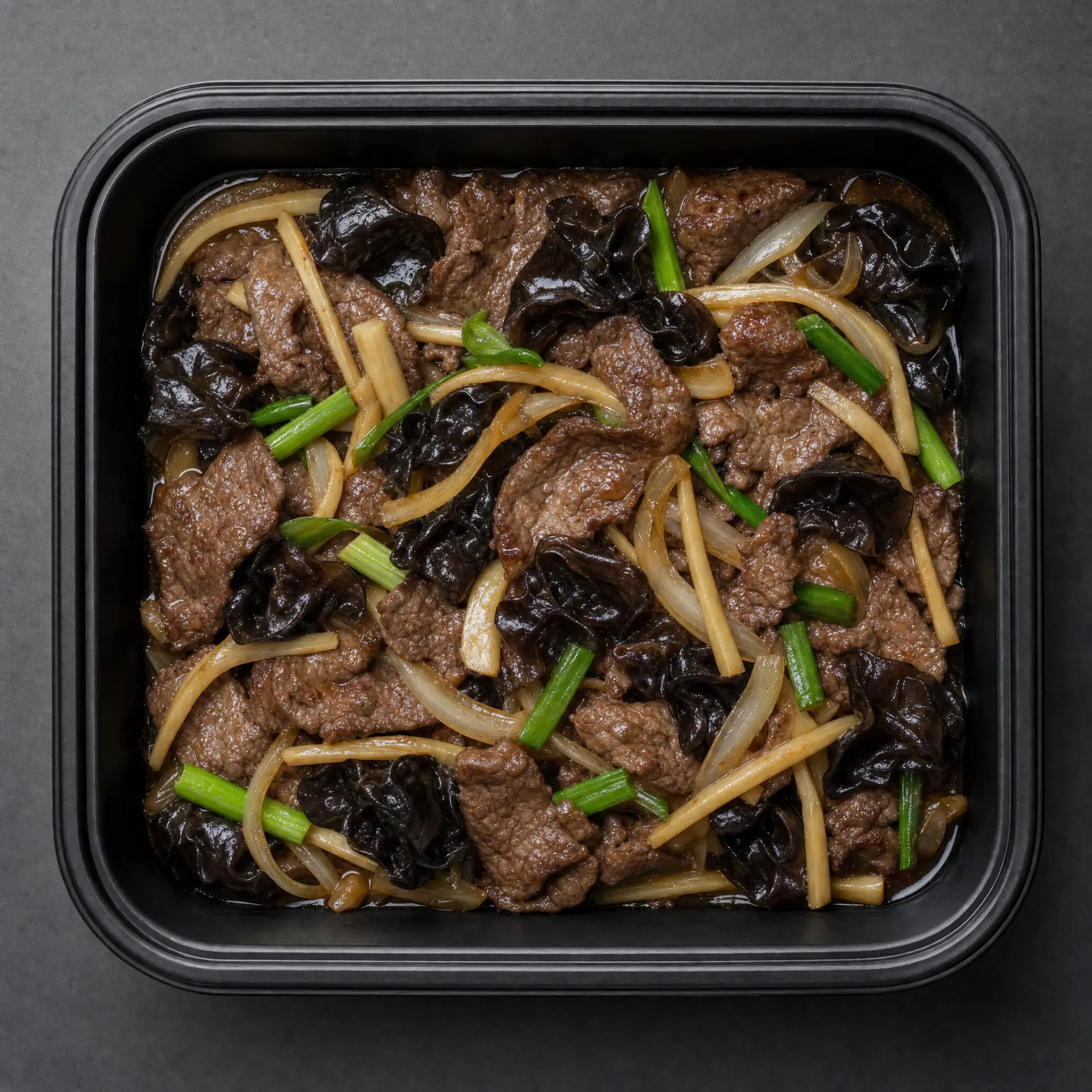 Bœuf champignons noirs et bambous